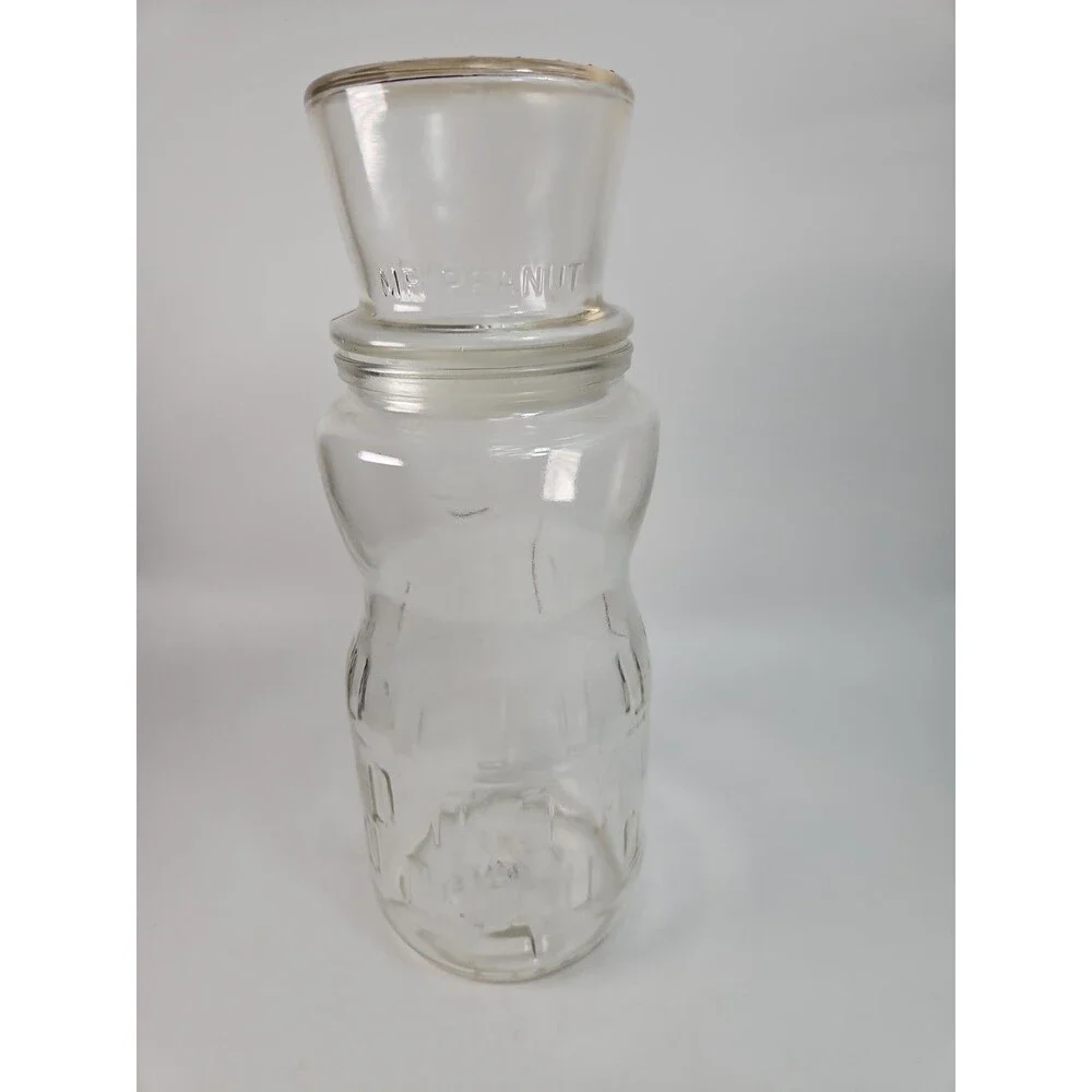 Planters Peanuts Mr. Peanut 75th Birthday Promotional 1991 Vintage Glass Jar